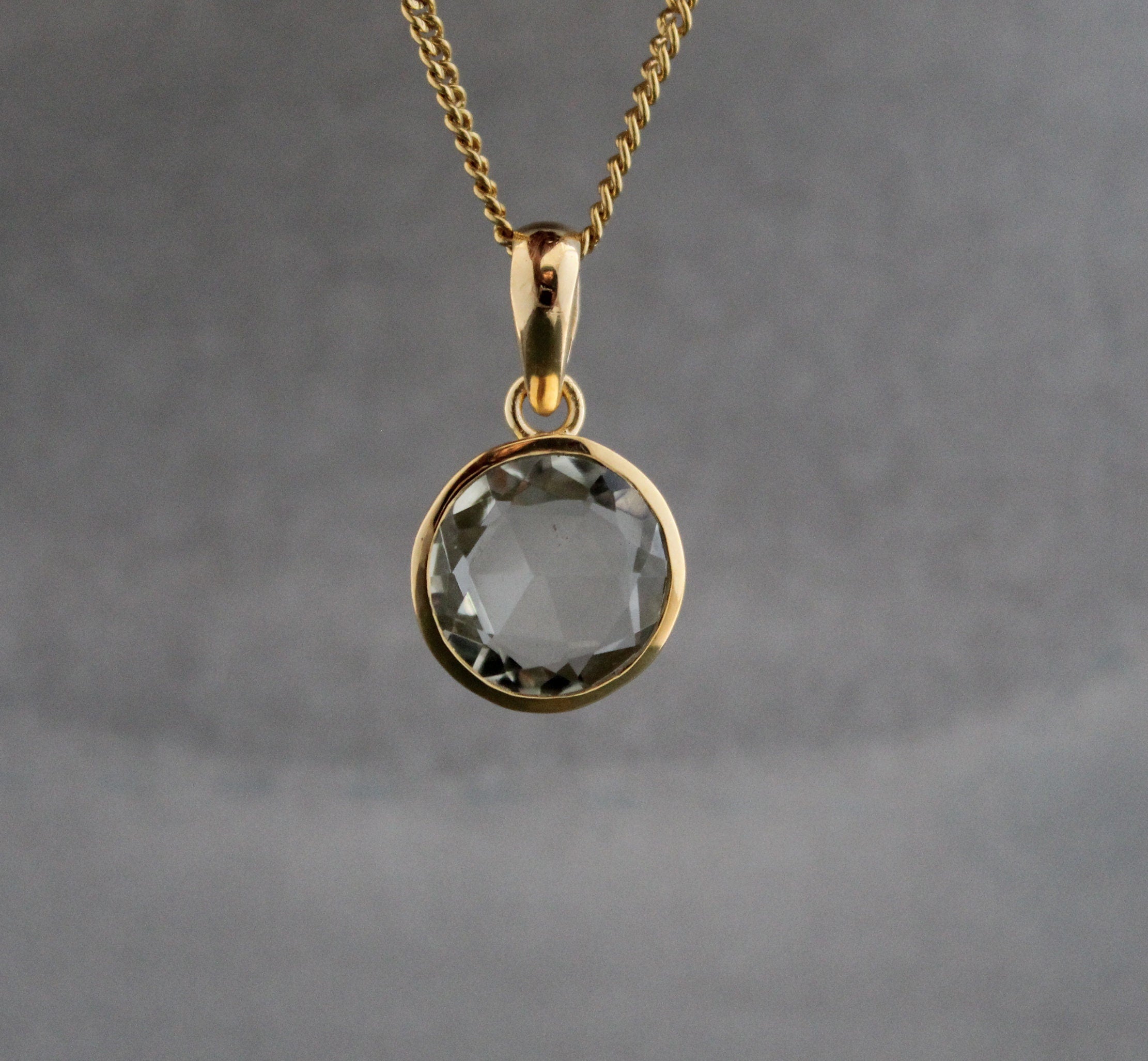Prasiolite Pendant, Green Amethyst, 18K Gold Filled, Gemstone pendant, Birthday Gift for Her, Mothers Day Gift