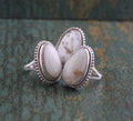 White Agate Ring, Art Deco Jewelry, Anniversary Gift, Gift for Mom, 925 Sterling Silver Handmade