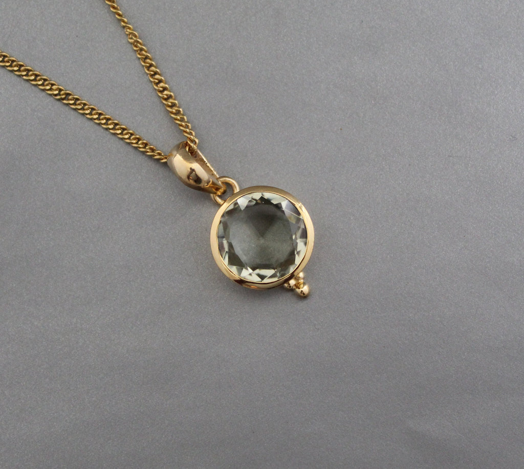 Green Amethyst Prasiolite, Birthstone Jewelry, 18K Gold Filled, Gemstone pendant, Birthday Gift for Her, Mothers Day Gift