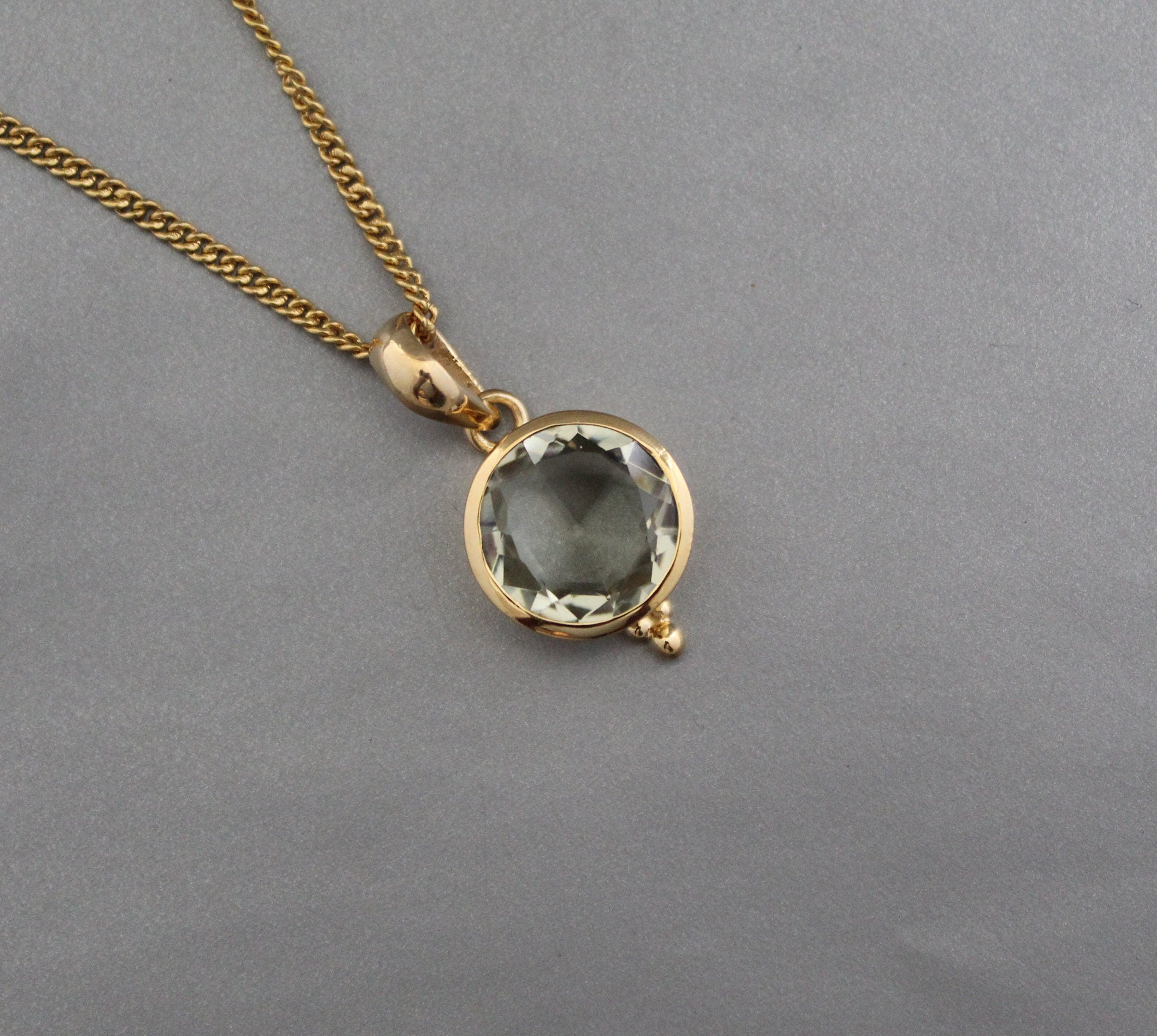 Green Amethyst Prasiolite, Birthstone Jewelry, 18K Gold Filled, Gemstone pendant, Birthday Gift for Her, Mothers Day Gift