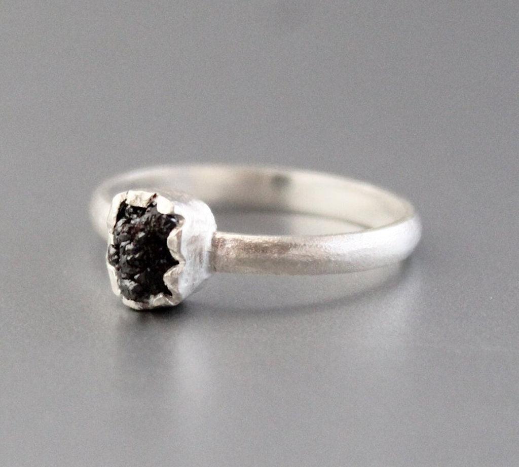 Raw Diamond Ring, April Birthstone, Rough Diamond, Anniversary Gift, Personalized Gifts, Gift for Mom