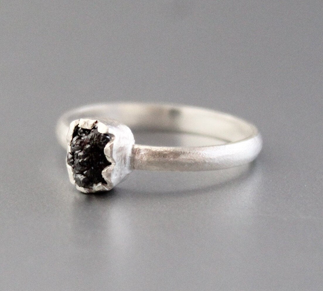 Raw Diamond Ring, April Birthstone, Rough Diamond, Anniversary Gift, Personalized Gifts, Gift for Mom