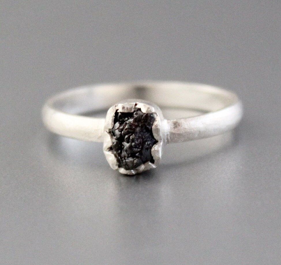 Raw Diamond Ring, April Birthstone, Rough Diamond, Anniversary Gift, Personalized Gifts, Gift for Mom