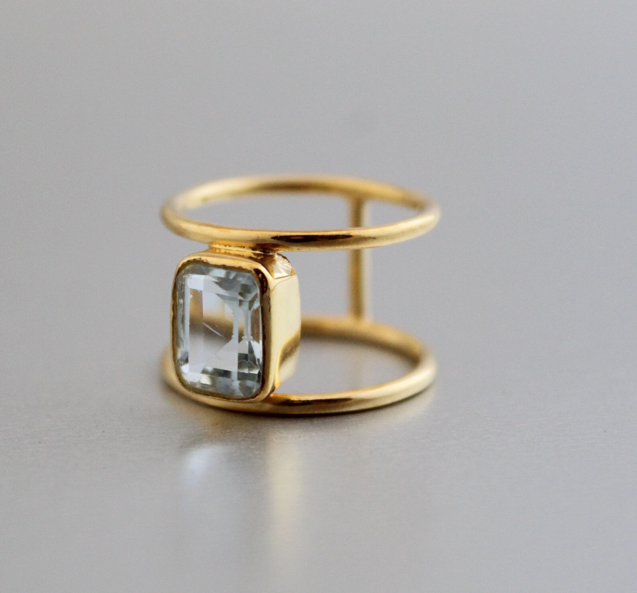 Aquamarine Ring, Handmade Jewelry, Anniversary Gift, Gift for Mom, Engagement Rings, 925 Sterling Silver, Personalized Ring, Crystal Ring