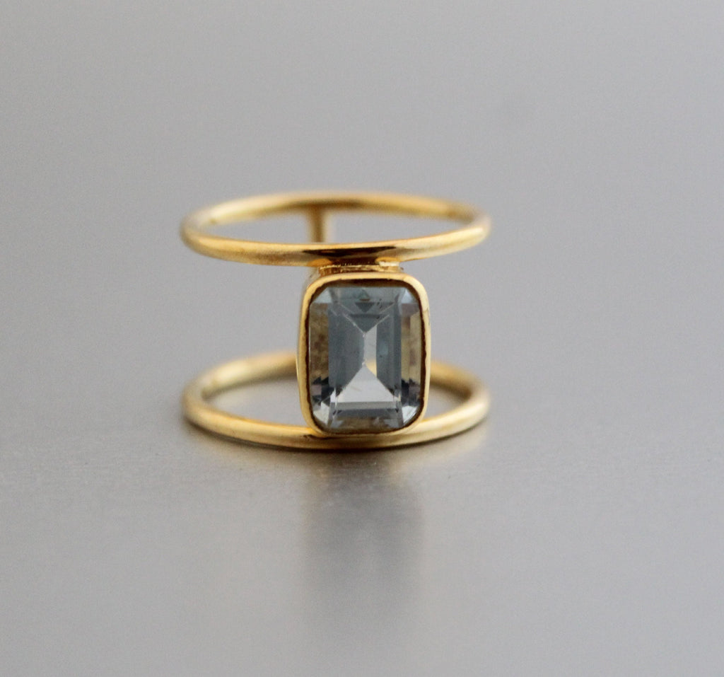 Aquamarine Ring, Handmade Jewelry, Anniversary Gift, Gift for Mom, Engagement Rings, 925 Sterling Silver, Personalized Ring, Crystal Ring