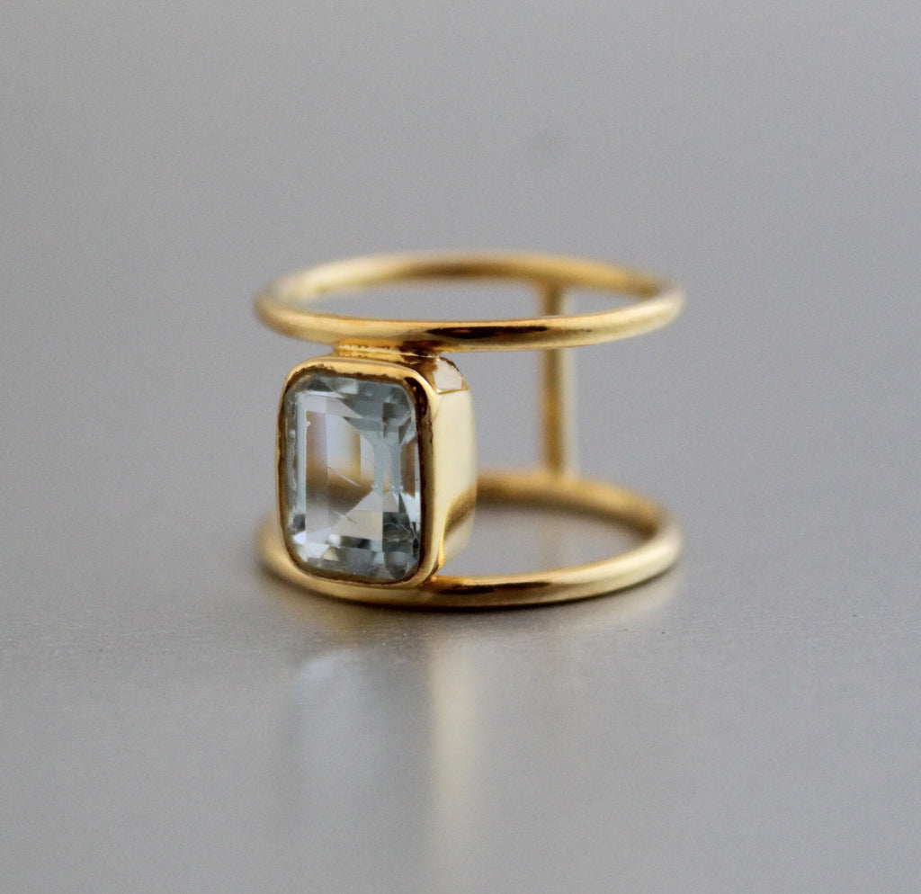 Aquamarine Ring, Handmade Jewelry, Anniversary Gift, Gift for Mom, Engagement Rings, 925 Sterling Silver, Personalized Ring, Crystal Ring
