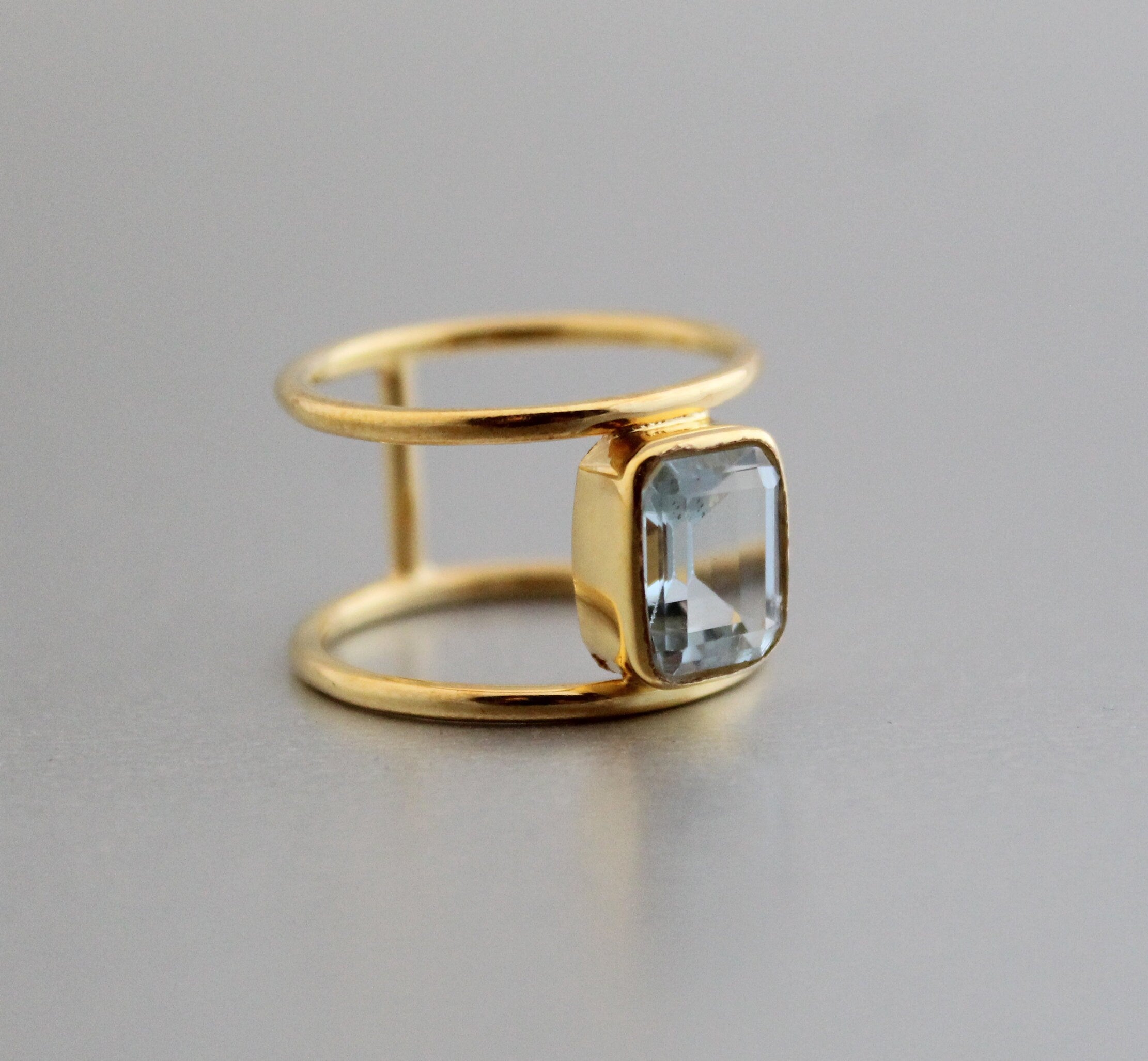 Aquamarine Ring, Handmade Jewelry, Anniversary Gift, Gift for Mom, Engagement Rings, 925 Sterling Silver, Personalized Ring, Crystal Ring