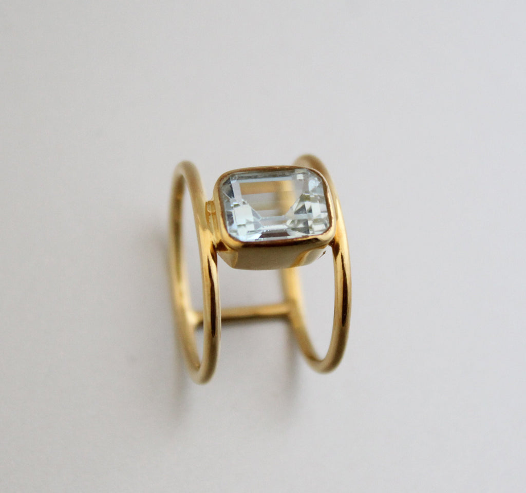 Aquamarine Ring, Handmade Jewelry, Anniversary Gift, Gift for Mom, Engagement Rings, 925 Sterling Silver, Personalized Ring, Crystal Ring