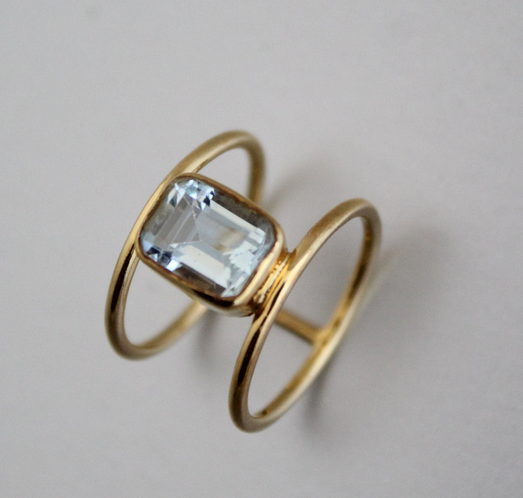 Aquamarine Ring, Handmade Jewelry, Anniversary Gift, Gift for Mom, Engagement Rings, 925 Sterling Silver, Personalized Ring, Crystal Ring