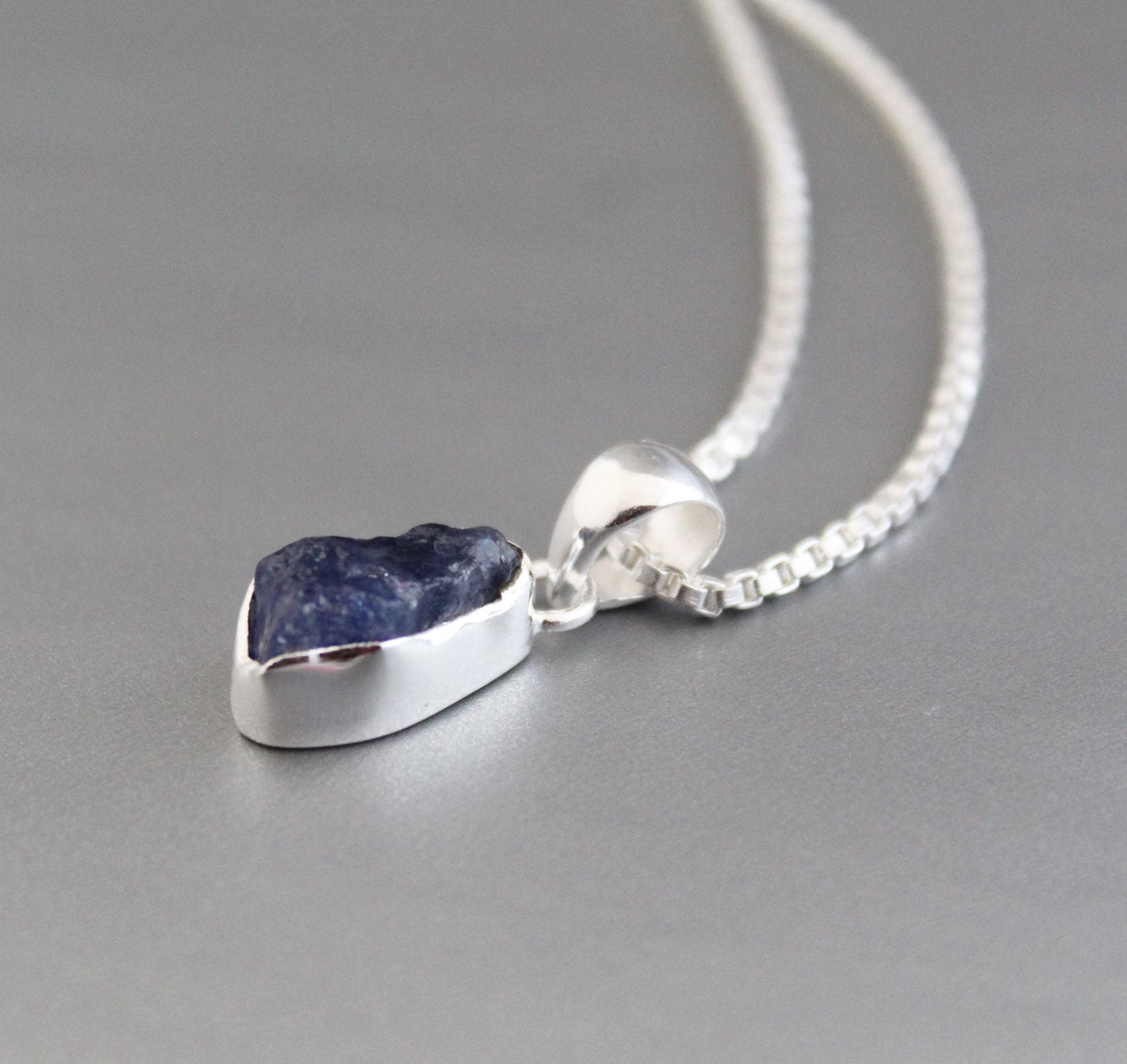 Raw Tanzanite Necklace, Silver Birthstone Necklace, Tanzanite Necklace Sterling Silver, 14K Gold Vermiel