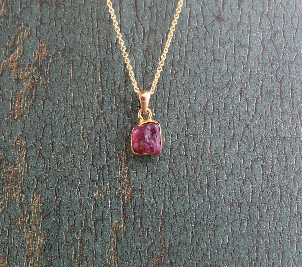 Raw Pink Tourmaline Necklace, Personalized Birthstone Necklace, Birthstone Charm Necklace, Personalized Gift For Her