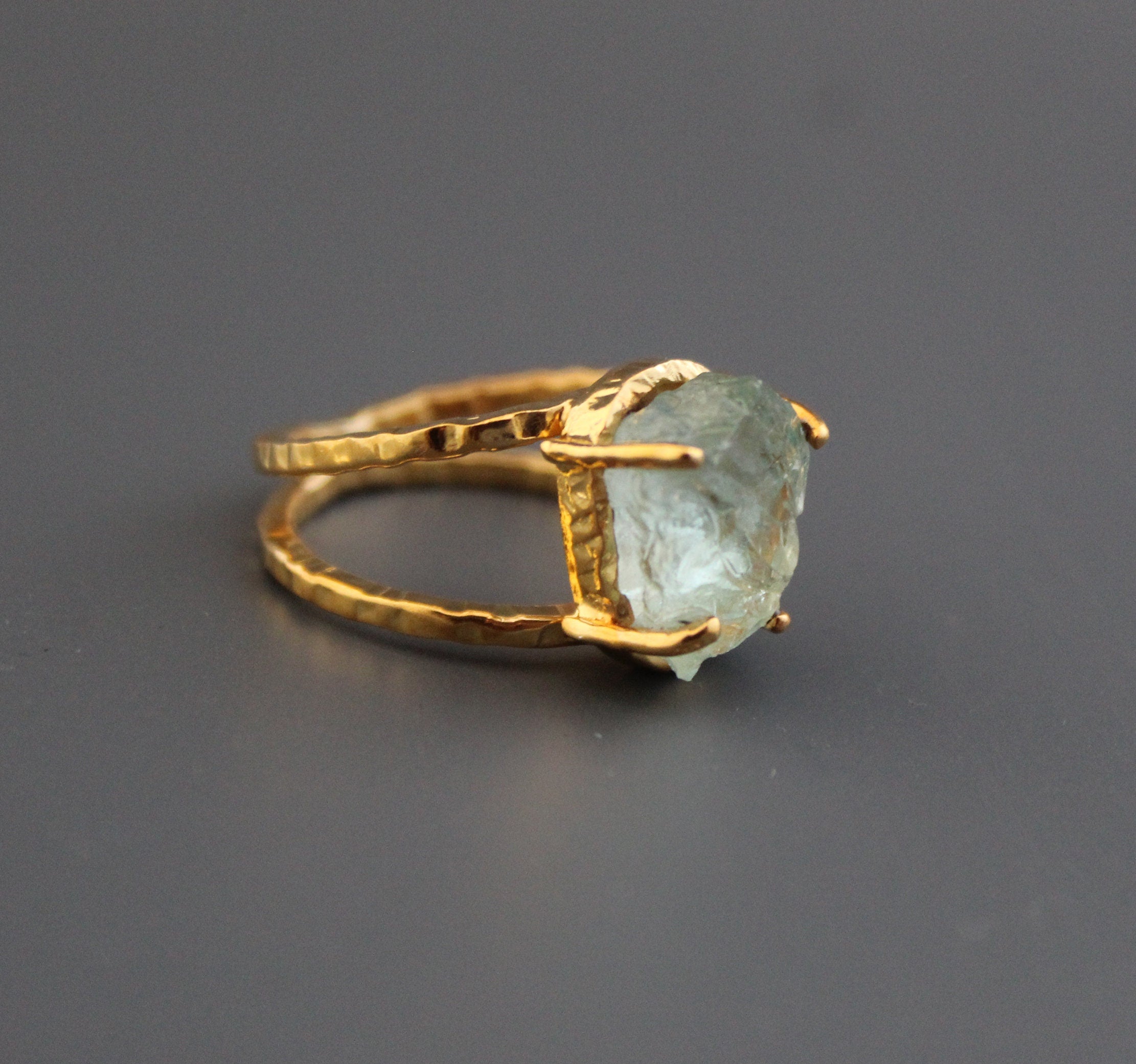 Raw Aquamarine Ring, Raw Birthstone Jewelry, Rough Raw Crystal Ring, Silver Ring, Handmade Statement, Natural, Organic, Bridal
