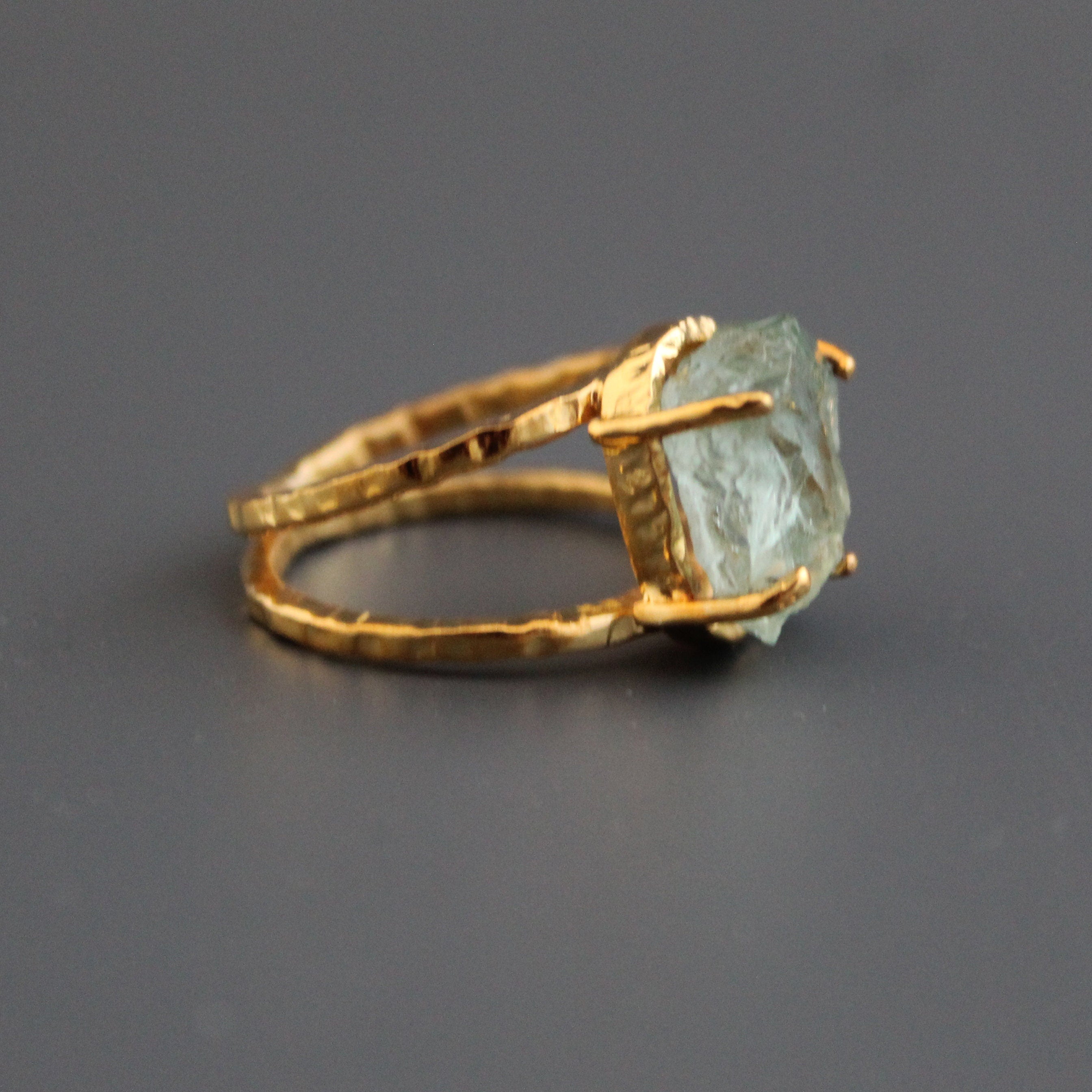 Raw Aquamarine Ring, Raw Birthstone Jewelry, Rough Raw Crystal Ring, Silver Ring, Handmade Statement, Natural, Organic, Bridal