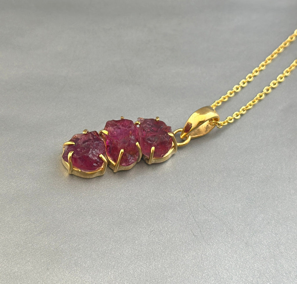 Raw Pink Tourmaline Necklace, 925 Sterling Silver, October Birthstone, Rough pink Necklace, Raw Crystal Necklace, Birthday gift