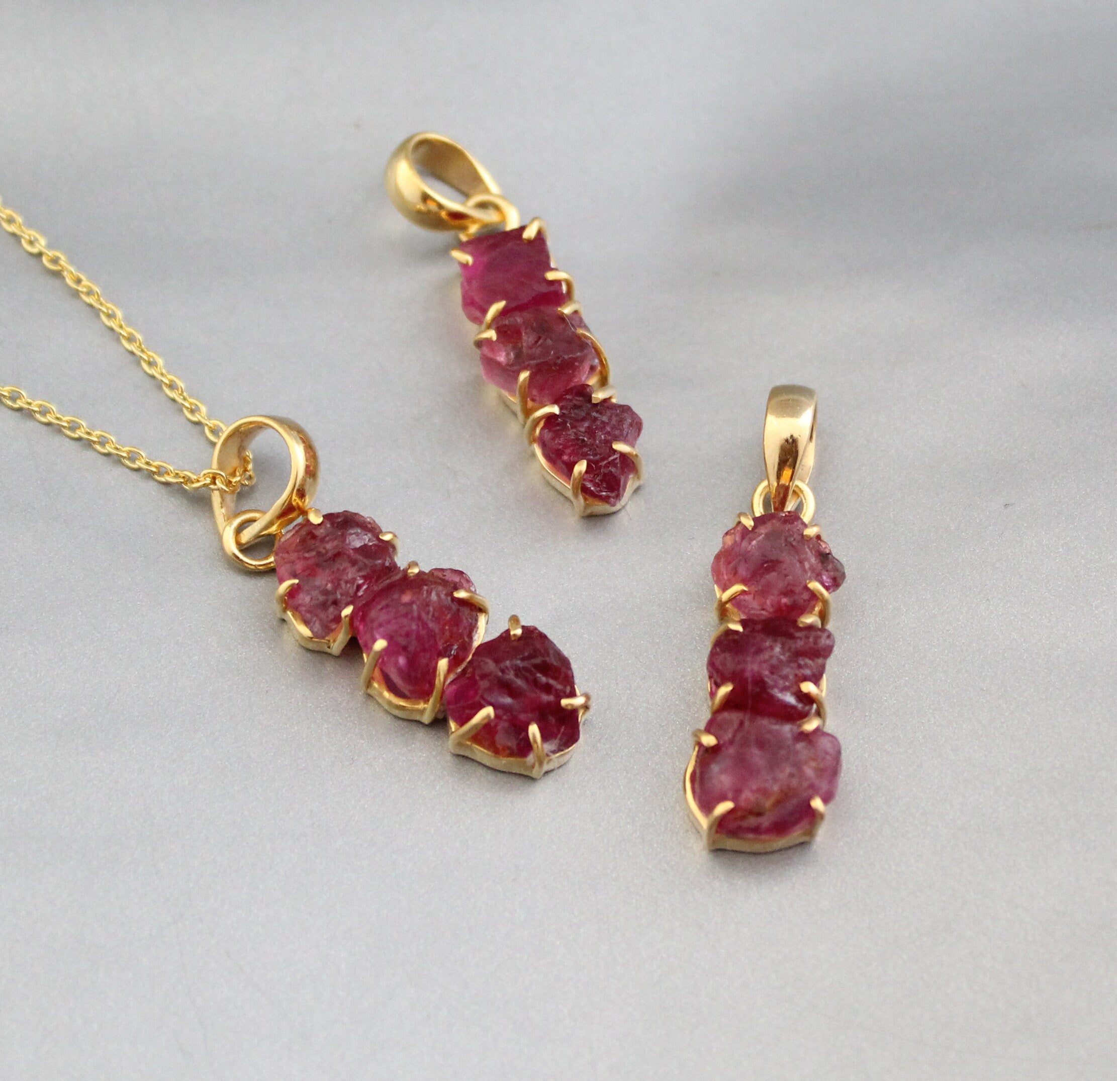 Raw Pink Tourmaline Necklace, 925 Sterling Silver, October Birthstone, Rough pink Necklace, Raw Crystal Necklace, Birthday gift