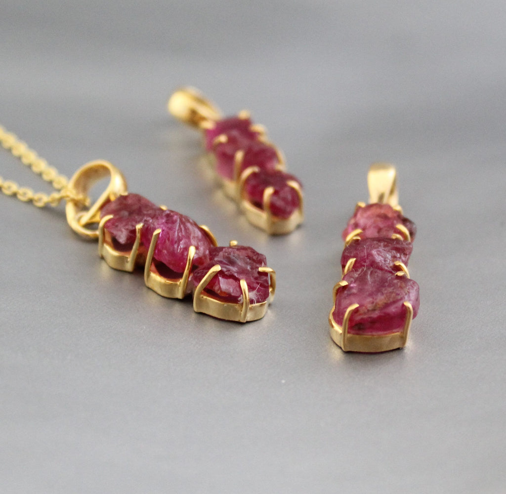 Raw Pink Tourmaline Necklace, 925 Sterling Silver, October Birthstone, Rough pink Necklace, Raw Crystal Necklace, Birthday gift