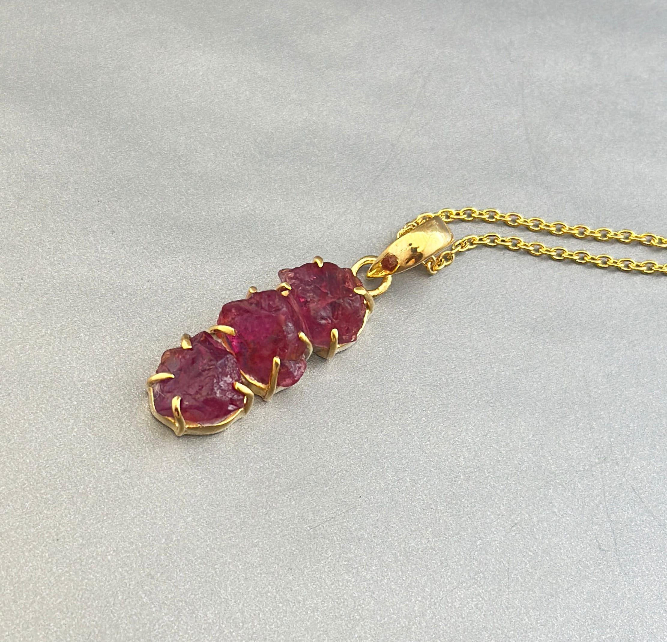 Raw Pink Tourmaline Necklace, 925 Sterling Silver, October Birthstone, Rough pink Necklace, Raw Crystal Necklace, Birthday gift