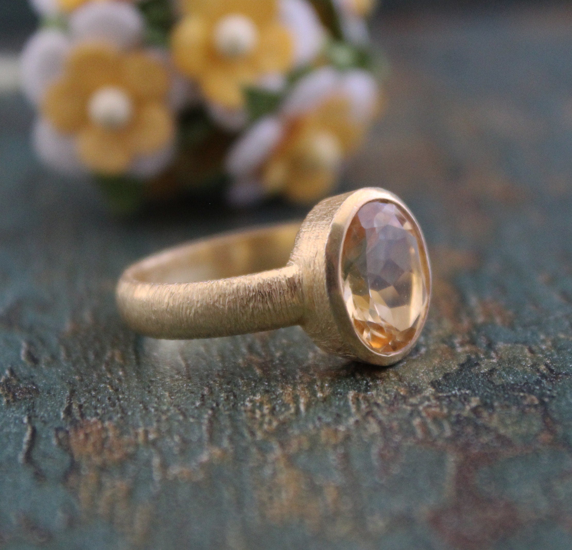Yellow Citrine Gemstone Ring, November Birthstone Jewelry, Boho Statement Jewelry, Birthday gifts, personalized gifts for her