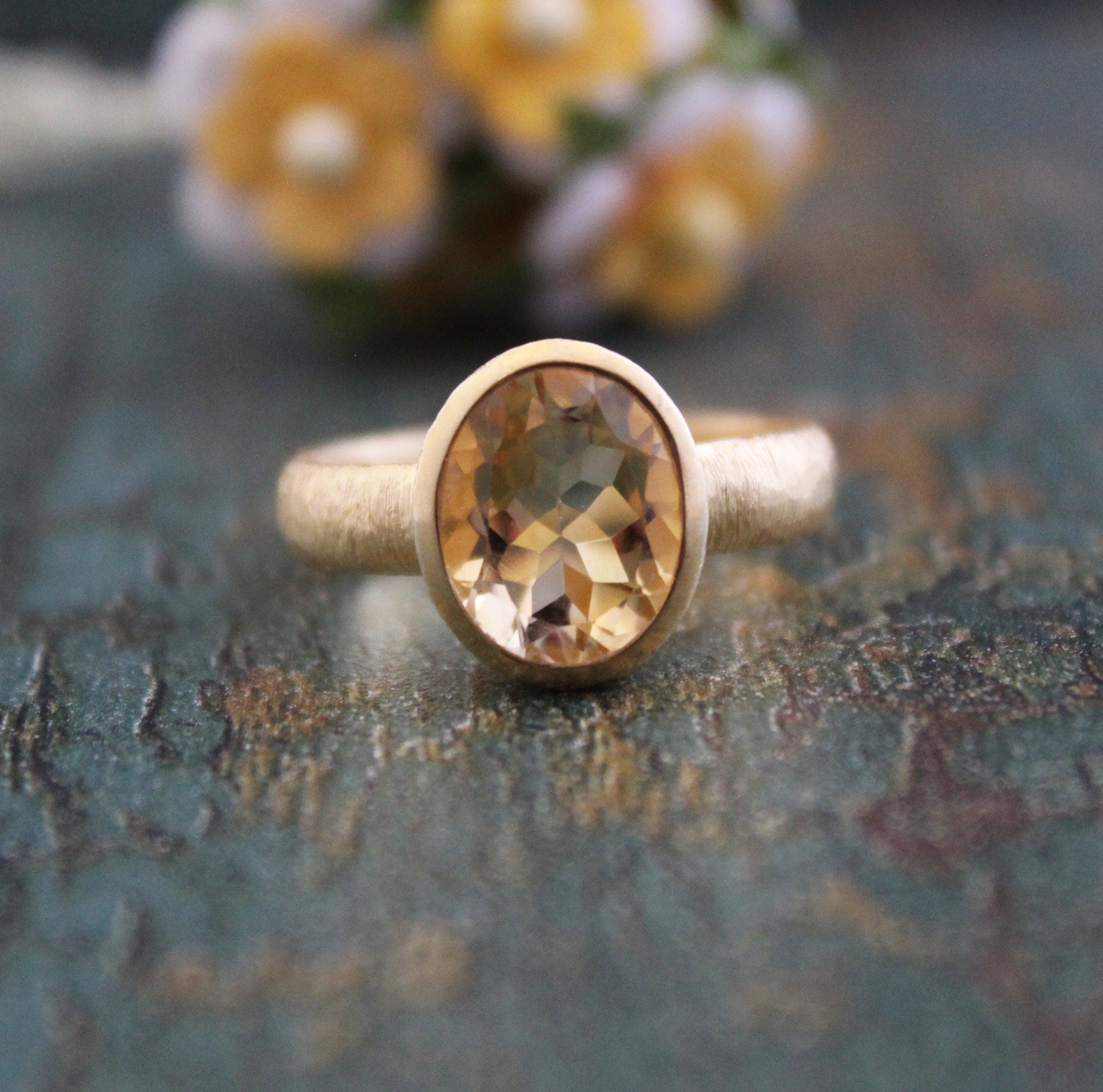 Yellow Citrine Gemstone Ring, November Birthstone Jewelry, Boho Statement Jewelry, Birthday gifts, personalized gifts for her
