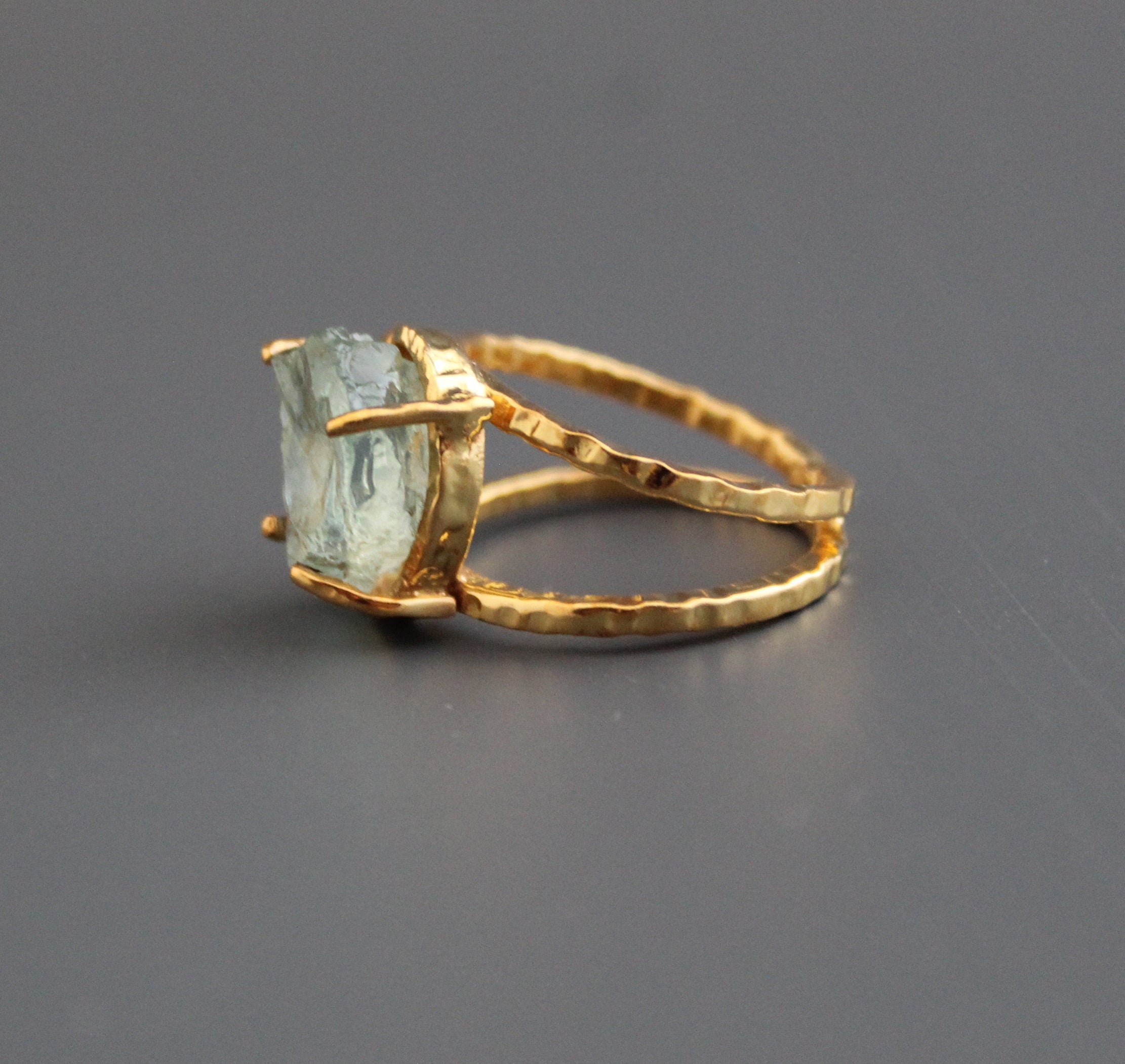 Raw Aquamarine Ring, Raw Birthstone Jewelry, Rough Raw Crystal Ring, Silver Ring, Handmade Statement, Natural, Organic, Bridal