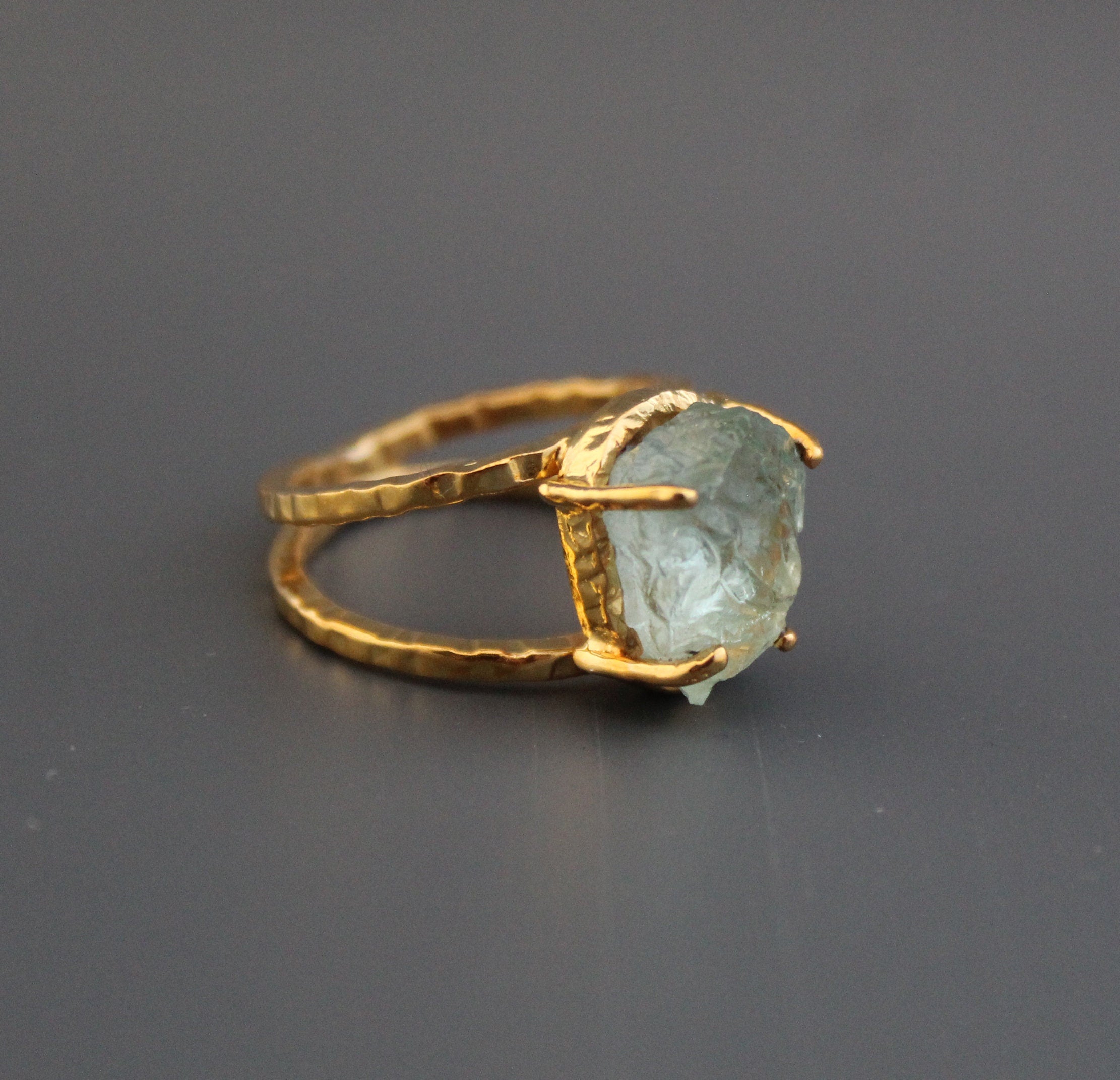 Raw Aquamarine Ring, Raw Birthstone Jewelry, Rough Raw Crystal Ring, Silver Ring, Handmade Statement, Natural, Organic, Bridal