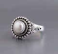 Natural Pearl Ring, Minimalist Ring, Gemstone ring, June Birthstone Jewelry, 925 Dainty Silver Ring