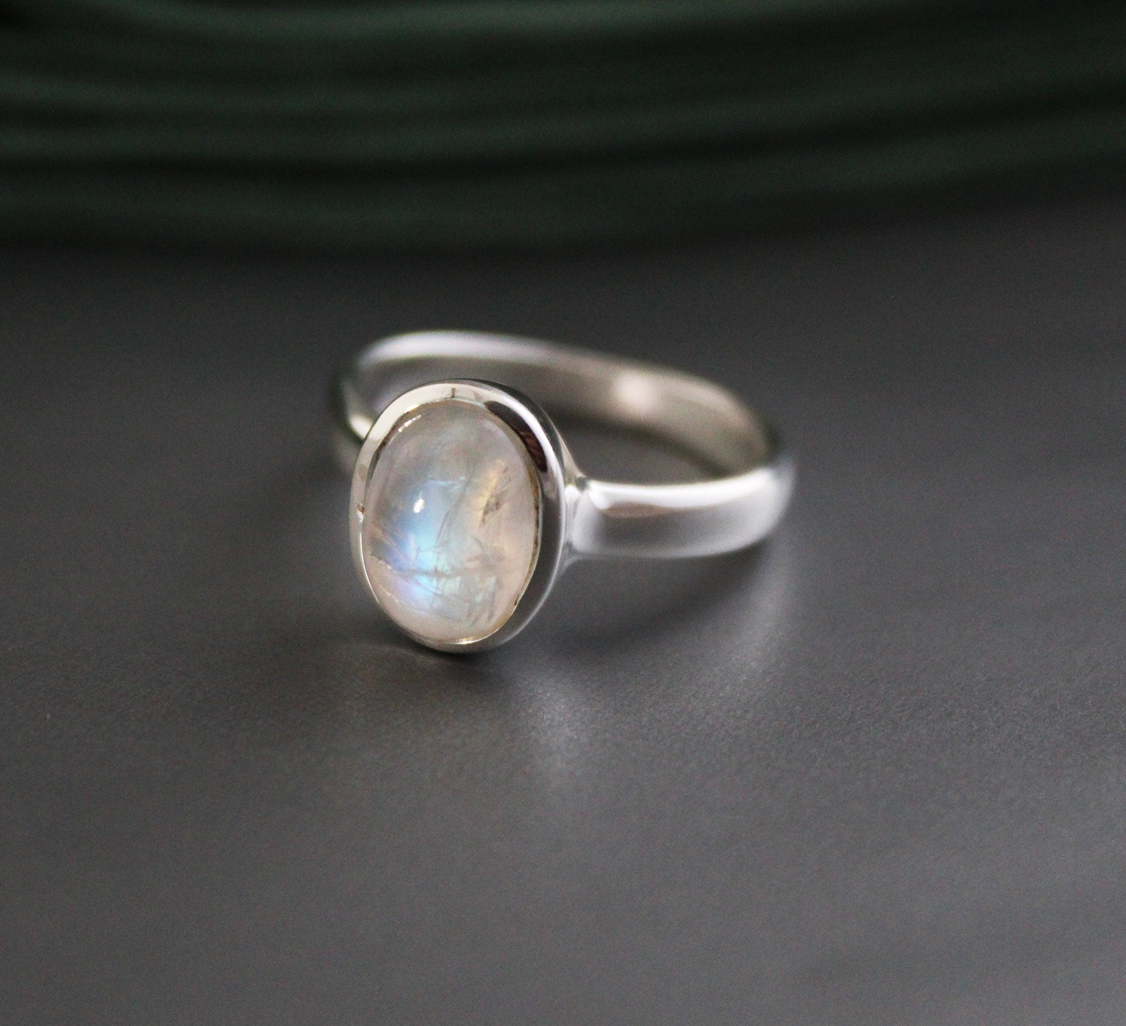 Rainbow Moonstone Ring, moonstonering, Handmade Sterling Silver June Birthstone, Unique Jewelry, Gemstone Jewelry, Gift for Mom