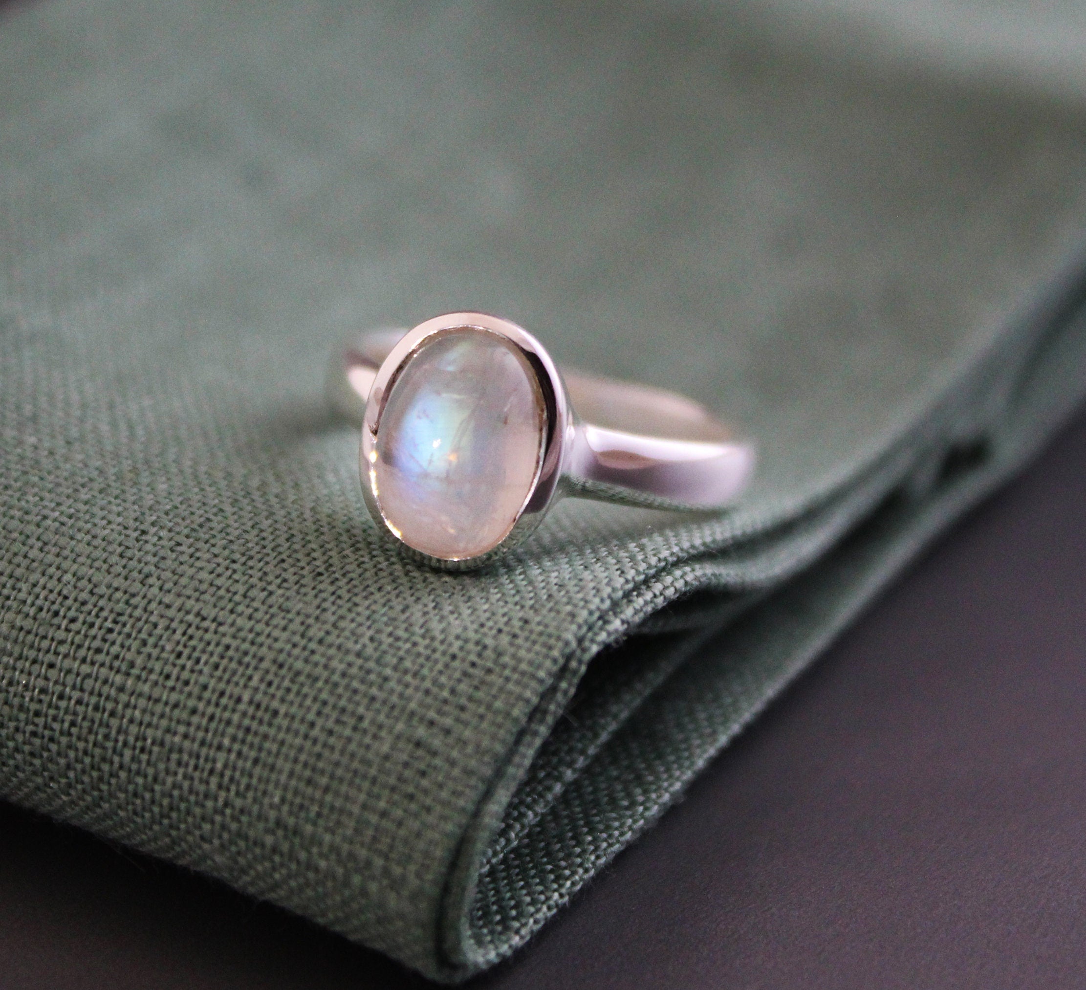 Rainbow Moonstone Ring, moonstonering, Handmade Sterling Silver June Birthstone, Unique Jewelry, Gemstone Jewelry, Gift for Mom