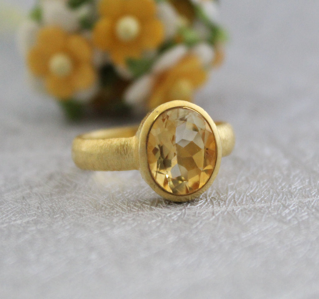 Yellow Citrine Gemstone Ring, November Birthstone Jewelry, Boho Statement Jewelry, Birthday gifts, personalized gifts for her