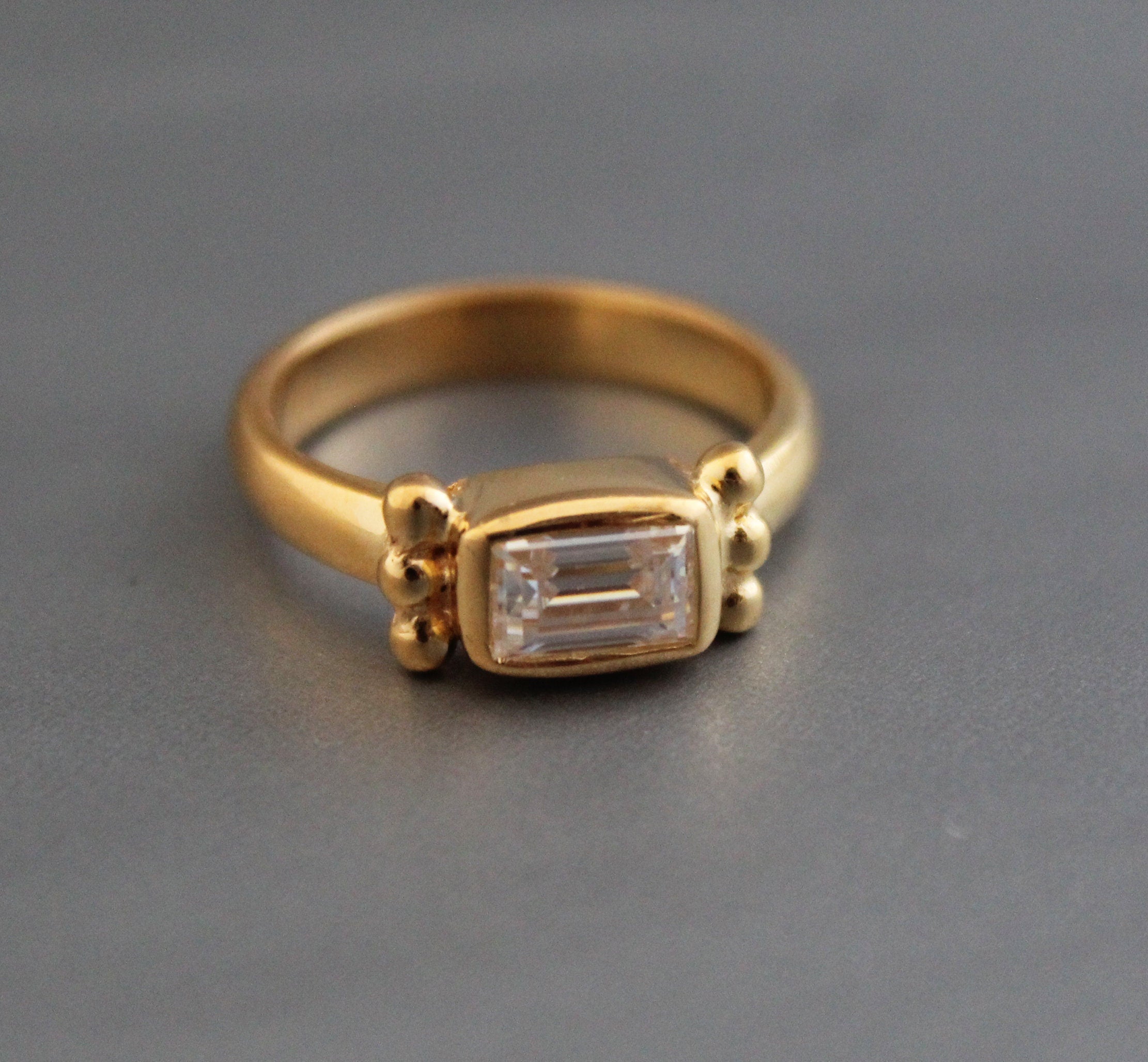moissanite engagement ring, 14K Gold Solitaire Ring, Alternative Wedding Ring For Women, Anniversary gift