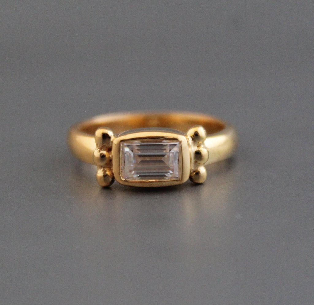 moissanite engagement ring, 14K Gold Solitaire Ring, Alternative Wedding Ring For Women, Anniversary gift
