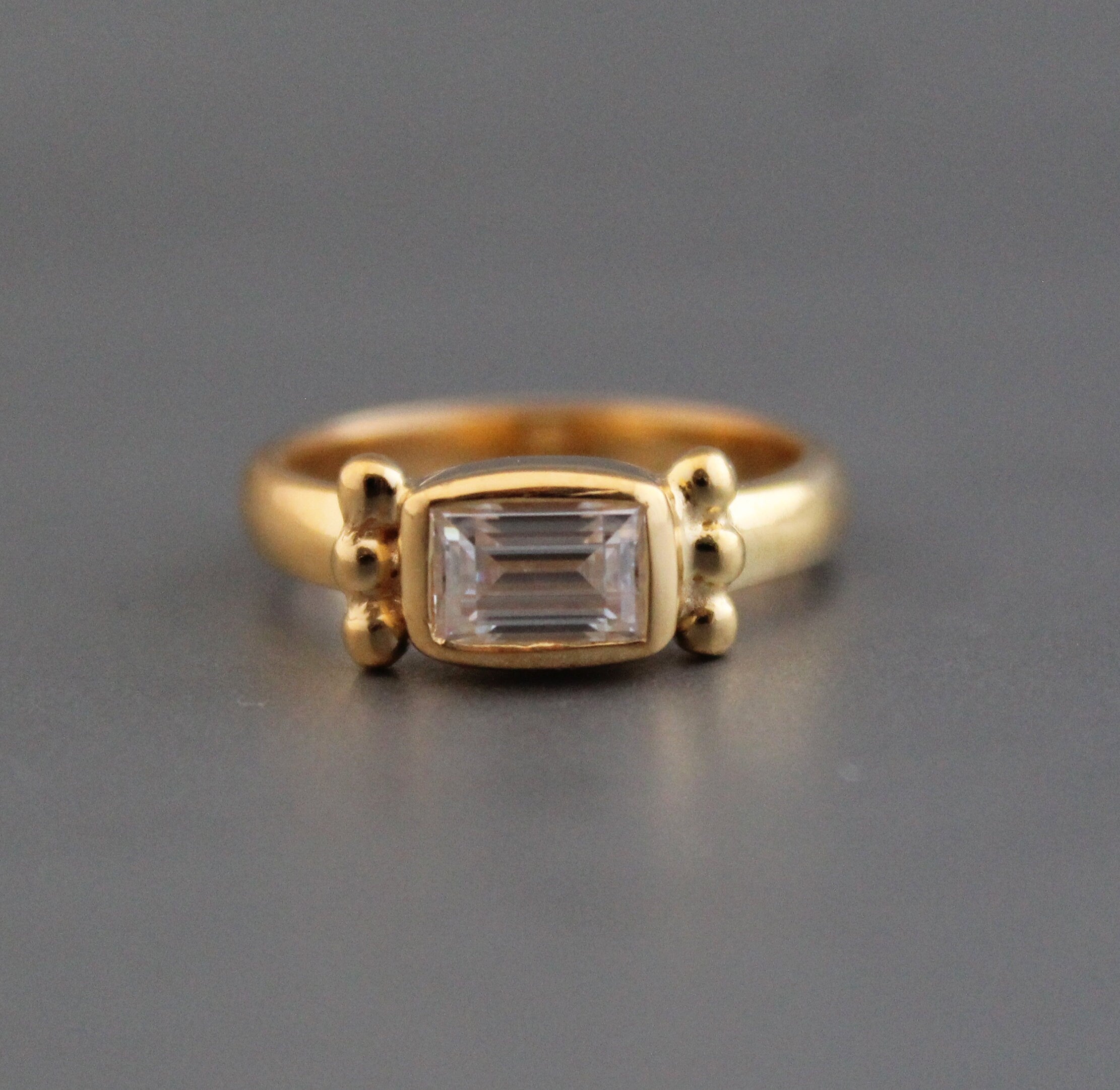 moissanite engagement ring, 14K Gold Solitaire Ring, Alternative Wedding Ring For Women, Anniversary gift