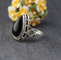 Black onyx ring, 925 Sterling Silver Ring, Antique Vintage Style Jewelry, Birthstone Jewelry, Boho Handmade Jewelry