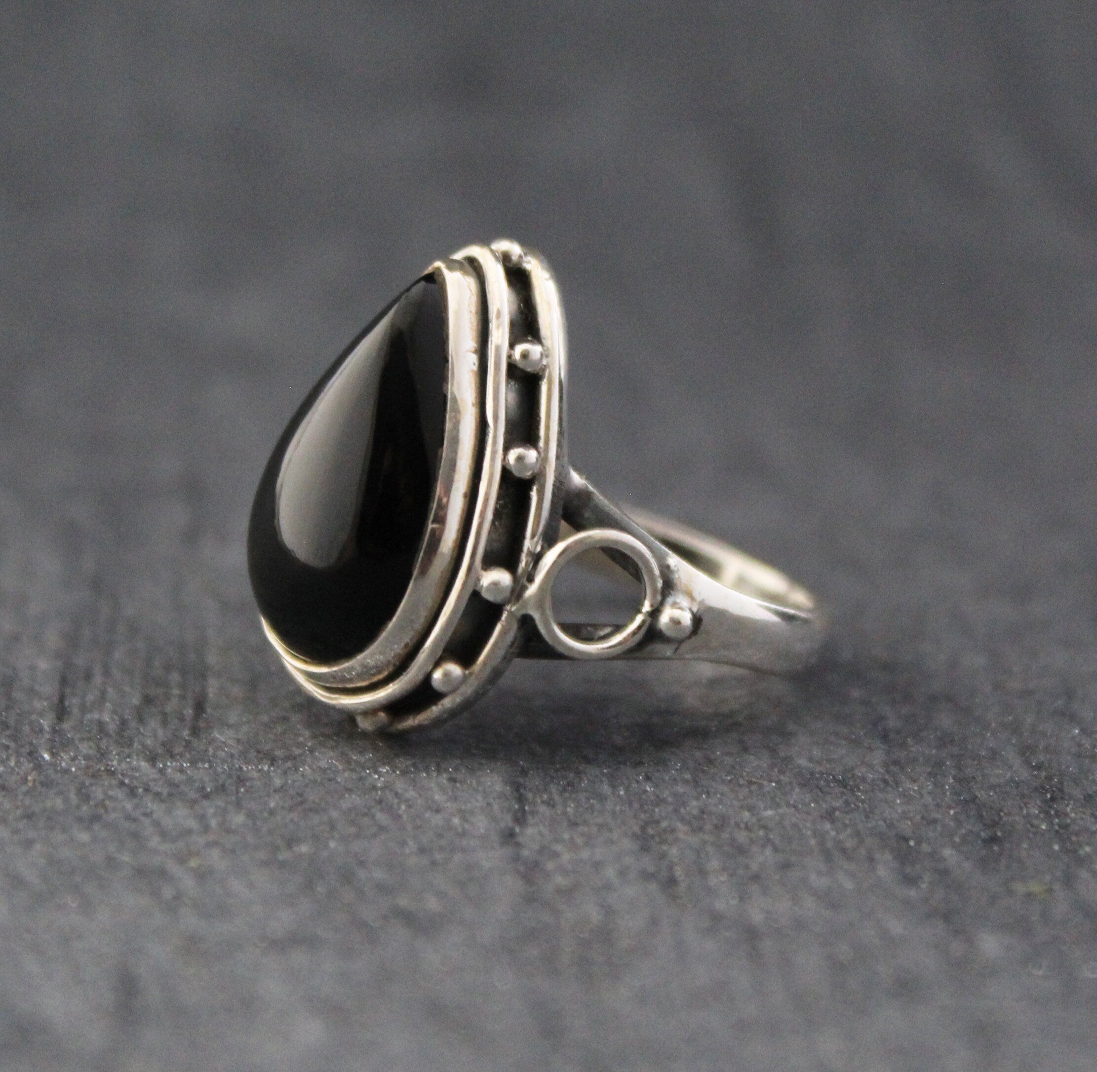 Black onyx ring, 925 Sterling Silver Ring, Antique Vintage Style Jewelry, Birthstone Jewelry, Boho Handmade Jewelry