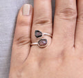 Raw Tourmaline Ring, Raw Crystal Ring, Adjustable Band, Rough Gemstone ring, Delicate Ring, Sterling silver ring, Birthstone ring, Stacking