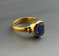 Raw Tanzanite Ring, 18K Gold Vermiel, Handmade Boho Jewelry, Unique Statement Ring, Nature Jewelry, Gift Ring