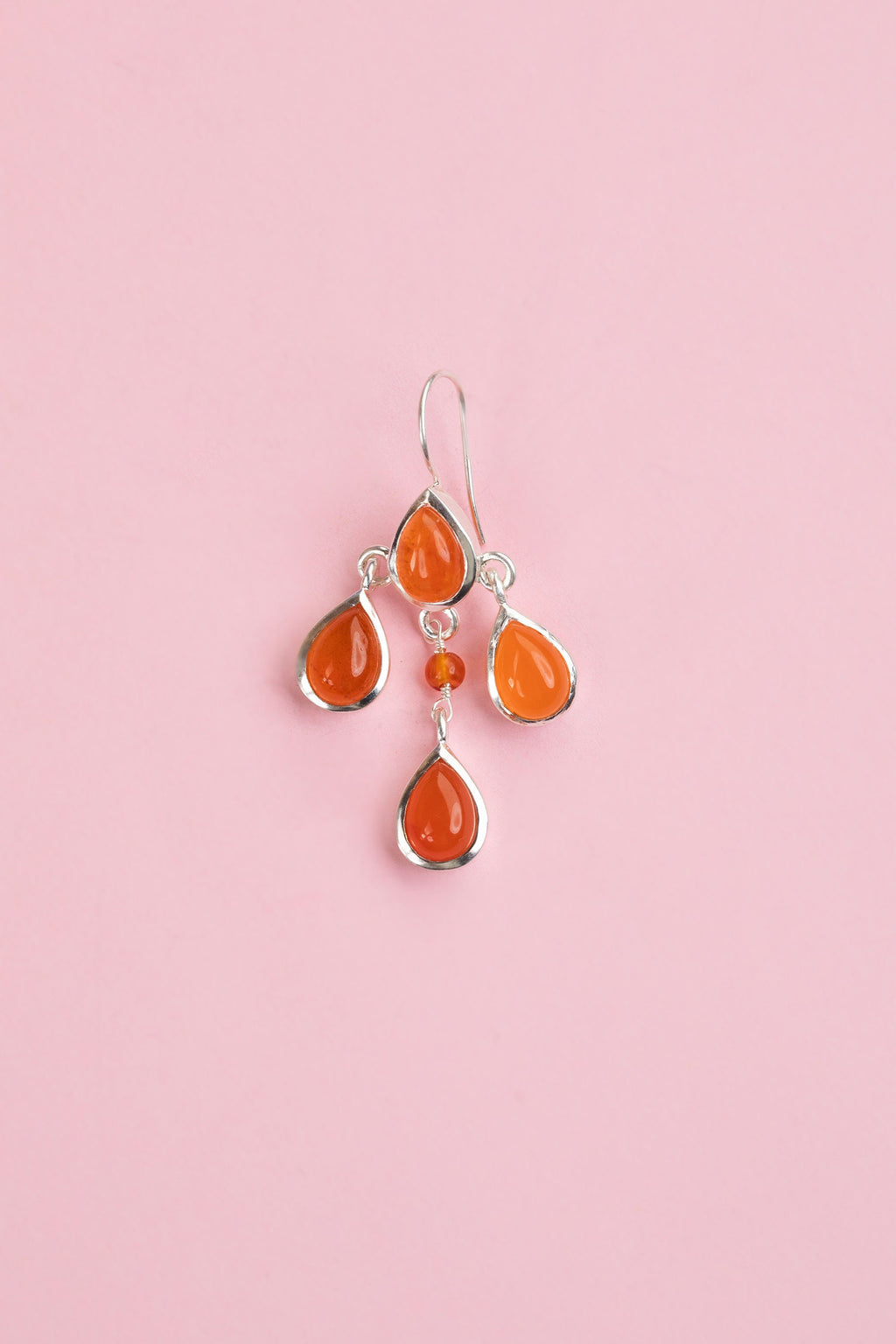 Handmade Carnelian Teardrop Earrings, Silver Dangle Birthstone Jewelry, Bridal Jewelry, Wedding Jewelry, earrings for bride