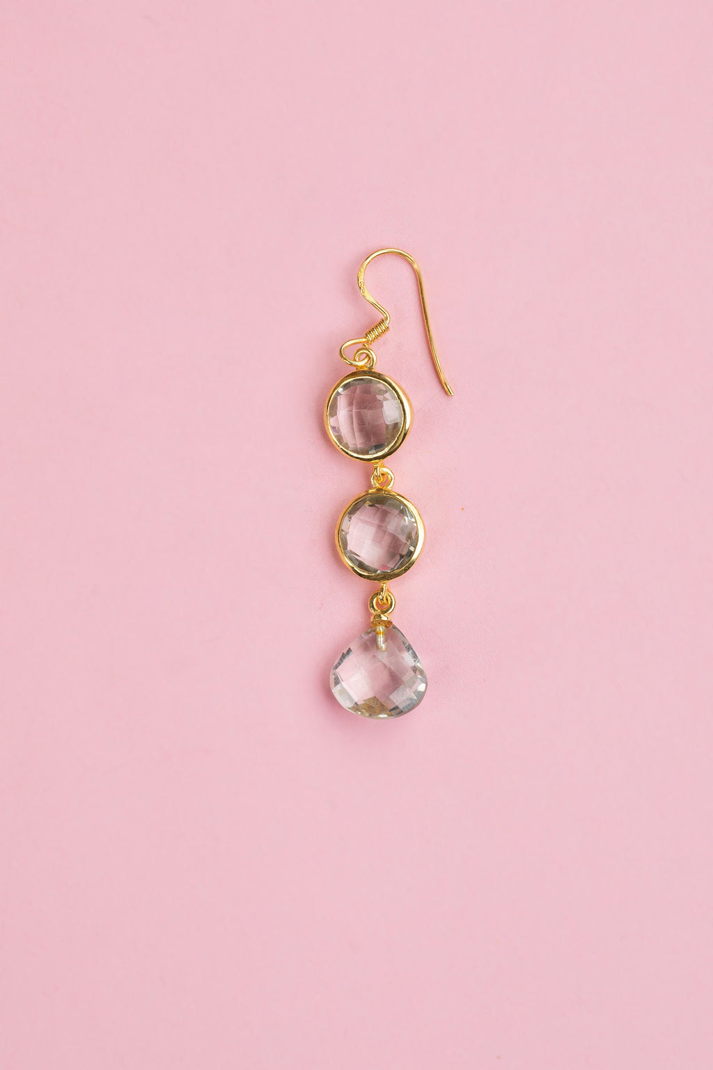 Clear crystal earrings, April Birthstone, Gemstone earring, Handmade, Natural, gift for girlfriend, birthday gift, birthstone earrings