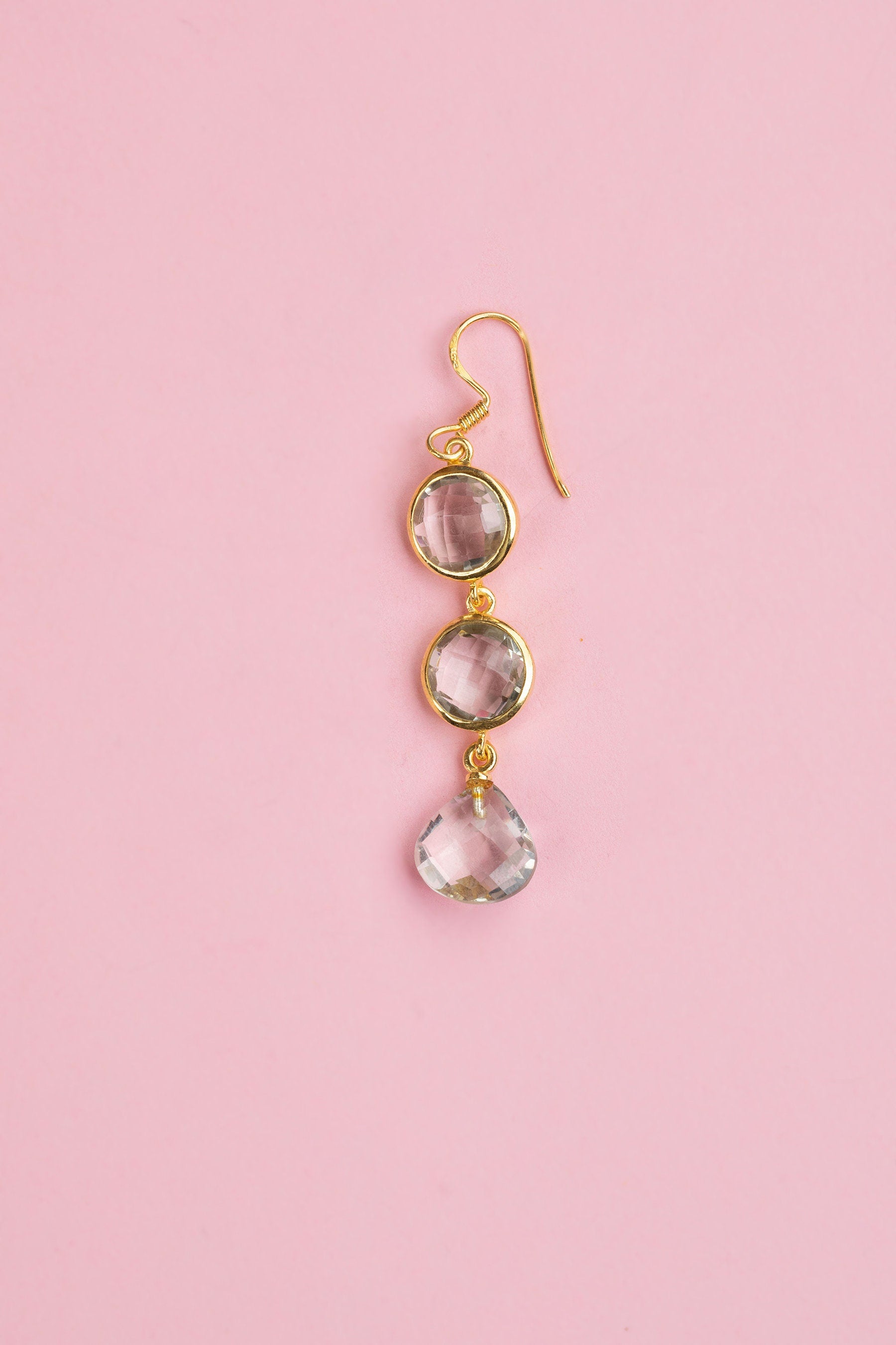 Clear crystal earrings, April Birthstone, Gemstone earring, Handmade, Natural, gift for girlfriend, birthday gift, birthstone earrings