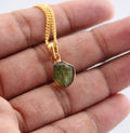 Raw Peridot Necklace, August Birthstone, Natural Green Gemstone Gift, 14K Gold Vermeil Pendant, Gold Filled Chain, gift for Mom