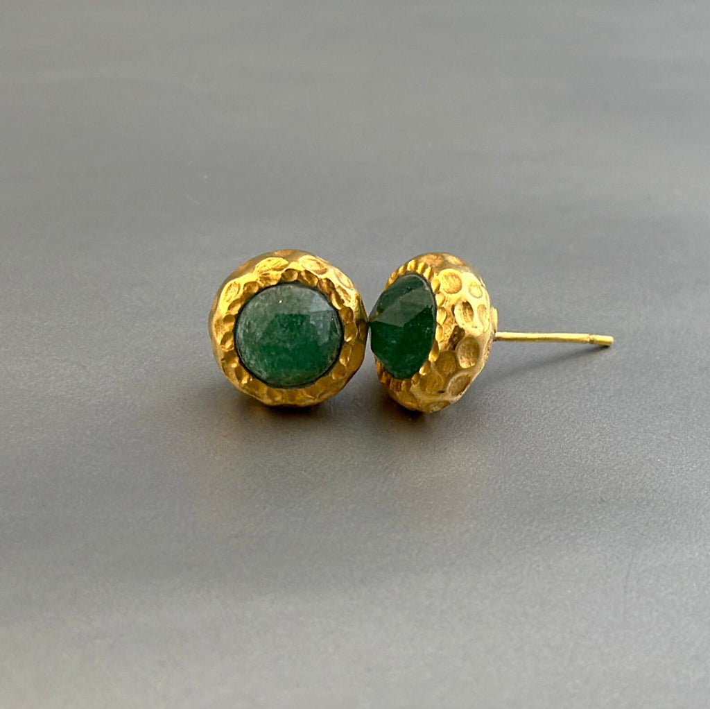 Aventurine Stud Earrings, Birthday Gifts, Small Earrings, Minimalist Studs, Dainty Gold Studs, Gift for Mom, Bridesmaid Gifts, Gift for Mom