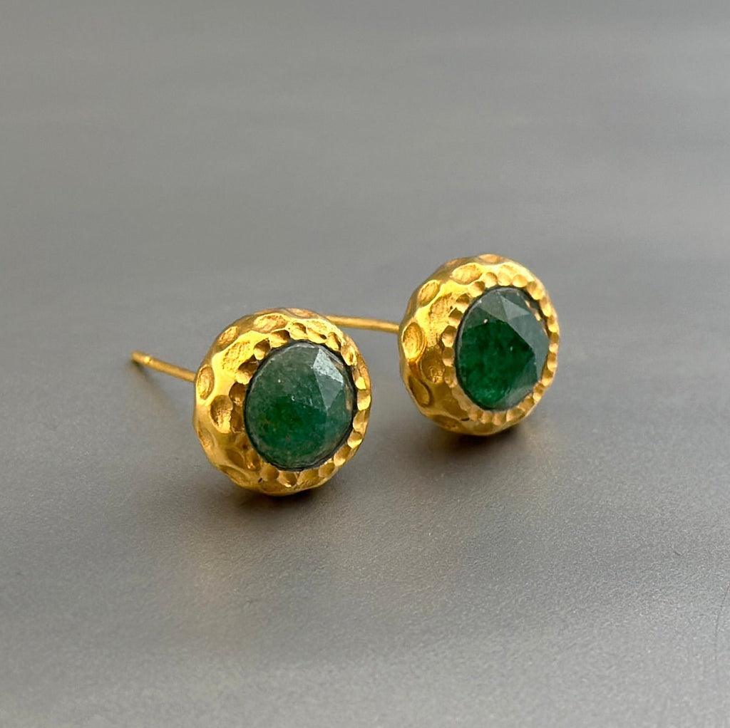 Aventurine Stud Earrings, Birthday Gifts, Small Earrings, Minimalist Studs, Dainty Gold Studs, Gift for Mom, Bridesmaid Gifts, Gift for Mom