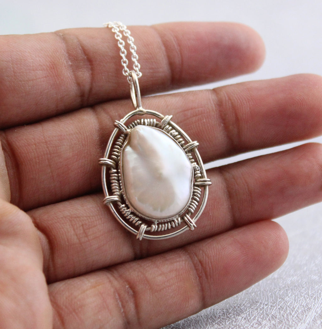 Keshi Pearl Necklace, Birthstone Necklace, Personalized Gifts for Her, Natural Pearl Necklace, Birthday Gifts
