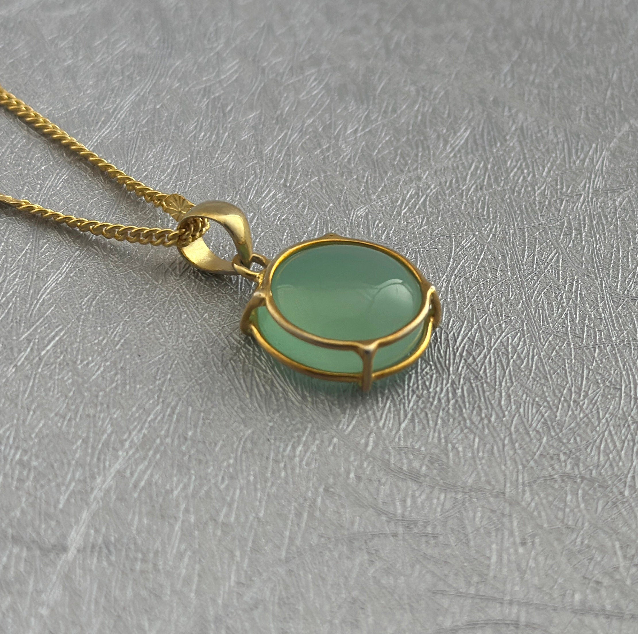 Aqua Chalcedony Necklace, Dainty Sterling Silver Gemstone Pendant, stone pendants, mothers day gift, Victorian Pendant Necklace