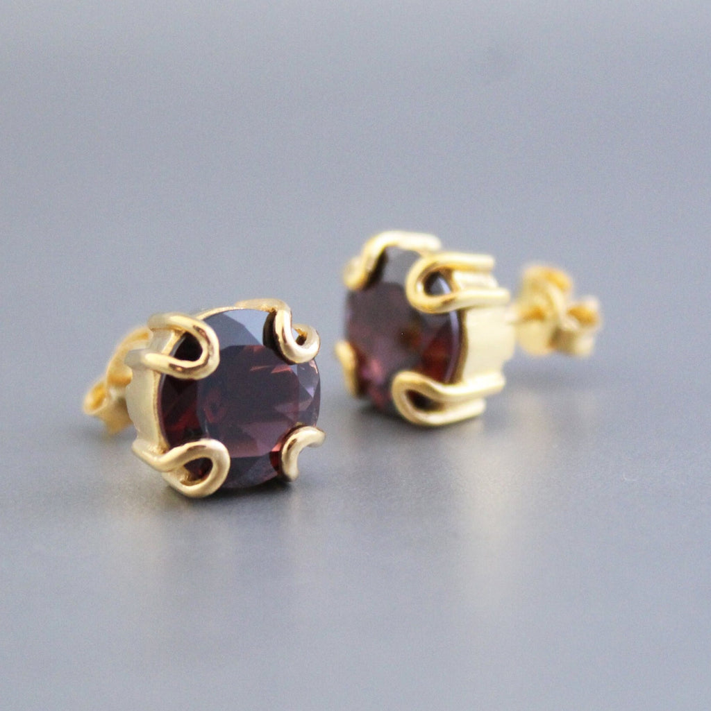 Garnet Necklace Earrings Set, Handmade 925 Sterling Silver, Wedding Jewelry Set, Sterling Silver Dainty Garnet Necklace, Minimalist Jewelry