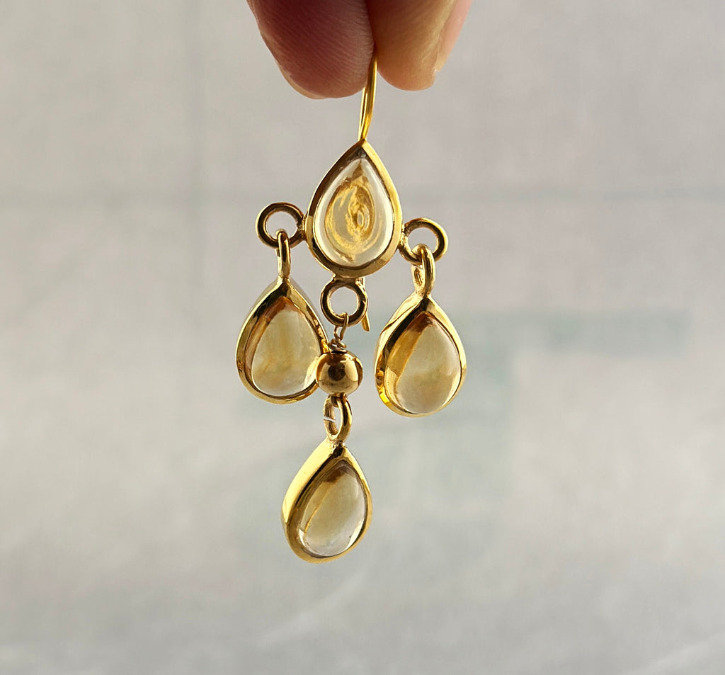 Handmade Citrine Dangle Earrings, November Birthstone Jewelry, gold dangle earrings,long dangle earrings,bridesmaid jewelry