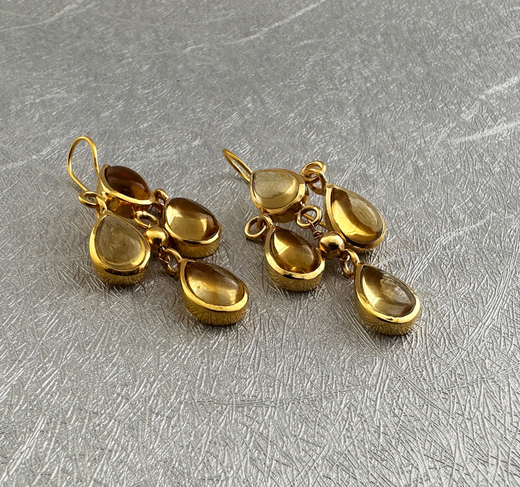 Handmade Citrine Dangle Earrings, November Birthstone Jewelry, gold dangle earrings,long dangle earrings,bridesmaid jewelry