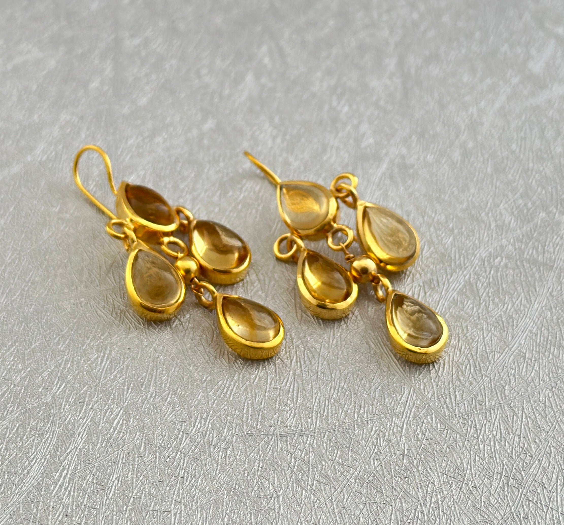 Handmade Citrine Dangle Earrings, November Birthstone Jewelry, gold dangle earrings,long dangle earrings,bridesmaid jewelry
