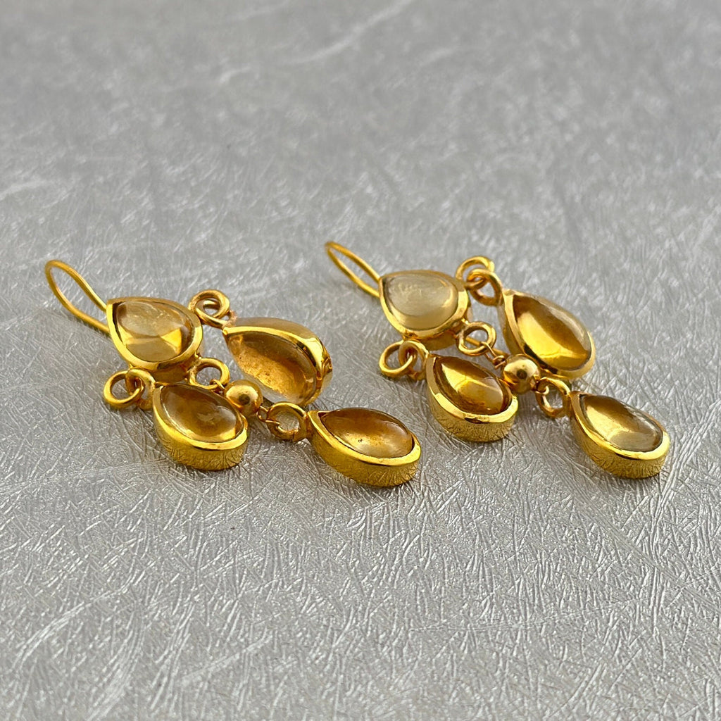 Handmade Citrine Dangle Earrings, November Birthstone Jewelry, gold dangle earrings,long dangle earrings,bridesmaid jewelry