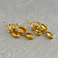 Handmade Citrine Dangle Earrings, November Birthstone Jewelry, gold dangle earrings,long dangle earrings,bridesmaid jewelry